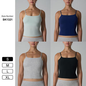 Camiseta Deportiva Corta sin Mangas para Mujer con Sujetador Incorporado, Tejido Elástico Transpirable para Yoga, Gimnasio y Fitness - Product Image 6