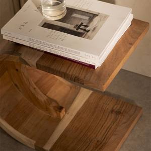 Mesita de noche de madera con textura Vandana Amber 45x30 cm - Product Image 2