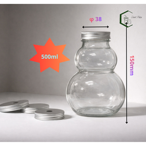 Bouteille en plastique PET de 500 ml en forme de gourde avec bouchon à vis en aluminium, emballage de boissons OEM du Vietnam pour thé au lait, jus, café - Product Image 4