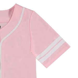 Maillot de baseball rose à motif de personnage de dessin animé, style anime mignon, sublimation personnalisée, polyester, vêtements de sport pour femmes, tissu respirant - Product Image 4