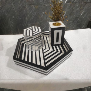 Boîte à bijoux en incrustation d'os poli de nacre Modèle Bakhoor Brûleur Plateau Bougeoir Présentoir de service Religieux Maison Mariage - Product Image 1