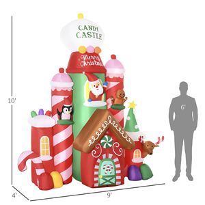 Castello gonfiabile natalizio in PVC da 3 metri con luci LED rotanti colorate, decorazioni natalizie da esterno per giardino. - Product Image 3