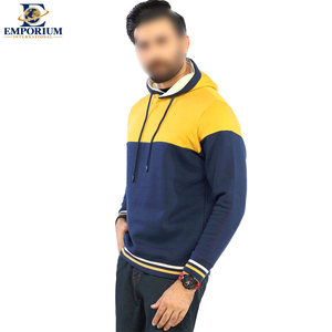 2026 Navy Blue <b>Yellow</b> Good Selling With Hooded Style New Arrival Premium Quality Solid Color Hooded Pullover <b>Hoodies</b> - Product Image 5