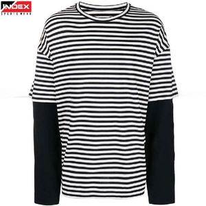 เสื้อยืดสองชั้นมีสไตล์ ผ้าระบายอากาศได้ดี ใส่สบาย แฟชั่นทันสมัยสำหรับผู้ชายผู้หญิง ใส่ลำลองกลางแจ้งได้ทุกวัน - Product Image 1