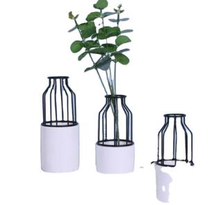 Maceta de Cerámica con Soporte Metálico Superior, Soporte para Plantas Magnolia y Bandeja de Goteo Oculta, 4 Tamaños, Gama de Colores - Product Image 2