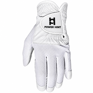 Gants de golf pour hommes en cuir synthétique blanc de qualité supérieure, OEM, respirants, avec dos en mesh, adhérence douce, main gauche/droite, personnalisables, sport - Product Image 1