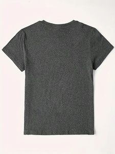 Camiseta Unisex de Algodón con Estampado de Flores de Cerezo, Corte Regular, Cuello Redondo, Manga Corta, Diseño Floral, Ropa Casual de Primavera/Verano - Product Image 2