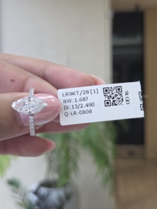 Anillo de Compromiso Solitario de Oro de 14K con Diamante Cultivado en Laboratorio Marquise, Engaste de Puntas, Banda Pavé, Certificado IGI, Joyería de Lujo para Mujer - Product Image 2