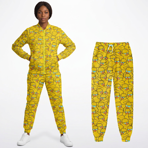 Ensemble deux pièces personnalisé imprimé : pantalon décontracté léger à jambes larges automne-hiver et veste sweat-shirt à demi-zip à manches longues - Product Image 3
