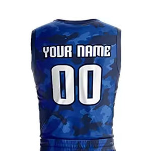 Uniforme de baloncesto azul camuflado, camiseta de baloncesto personalizada, camiseta de baloncesto al por mayor, equipo deportivo para hombre o mujer - Product Image 4