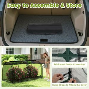 Gabbia per Piante in Rete di Nylon ad Alta Densità Verde 244x122x122cm con 2 Porte con Cerniera, Tenda Protettiva per Ortaggi e Fiori - Product Image 6