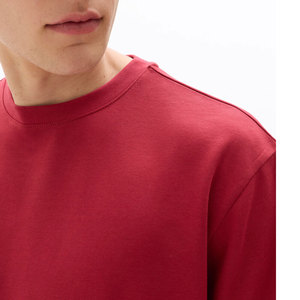 เสื้อยืดโอเวอร์ไซส์ยูนิเซ็กซ์ สีดำล้างสี สไตล์ฮอร์ร์ริงกรันจ์ สตรีทแวร์ เสื้อยืดคอกลมแขนสั้นผ้าคอตตอนเจอร์ซีย์สีแดงล้วนสำหรับผู้ชาย สไตล์ลำลอง - Product Image 6