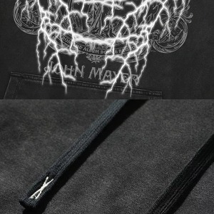 Oversized Washed Techwear Hoodie Unisex Vintage Streetwear Gothic Lightning Winter Embroidered Applique Cyberpunk Hip Hop - Product Image 3