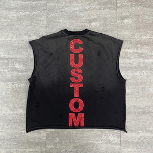 Camiseta sin Mangas Personalizada de Estilo Urbano para Hombre, Cuello Redondo, Jersey Estampado, Corte Regular, Color Negro - Product Image 3