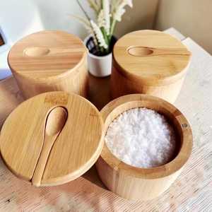 Handmade Wooden <b>Jar</b> Wooden Lid 250ml Capacity Classic Design Multifunction Eco-Friendly <b>Storage</b> Container <b>for</b> Tea Spice Sugar - Product Image 1