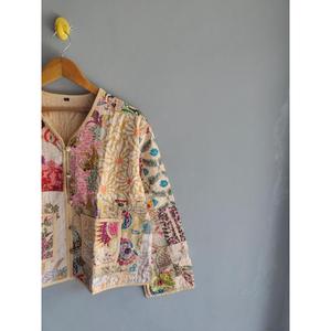 Chaqueta Acolchada de Algodón con Estampado Floral para Mujer, Estilo Vintage, Patchwork, Cárdigan de Invierno, Prenda Exterior Étnica Informal, Regalo para Ella - Product Image 3