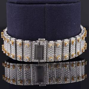 Montre de luxe Hip Hop avec diamants Moissanite VVS de laboratoire taille ronde, bracelet en caoutchouc, montre mécanique faite à la main - Product Image 6