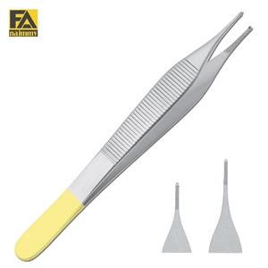 Pinces à tissus en acier inoxydable avec manche jaune, instrument chirurgical de classe I certifié CE, utilisation manuelle - Product Image 1