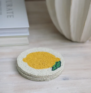 Juego de 4 Posavasos Redondos con Cuentas, Diseño Bohemio con Insectos en Verde, Naranja, Amarillo y Azul, Decoración de Mesa - Product Image 2