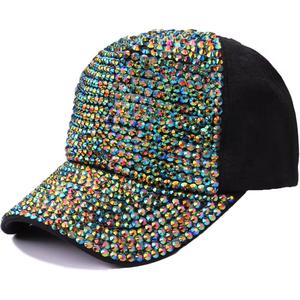 Custom Fashionable Polyester/Cotton Sports Trucker <b>Hat</b> Rhinestone Bling Breathable Mesh Curved 6-Panel Adjustable Spring/<b>Summer</b> - Product Image 5