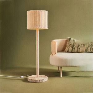 Handmade Floor Lamps for Living Room Decor Creative Vintage Rattan <b>Standing</b> Lamp OEM Accepted from Vietnam Wholesale - Product Image 1
