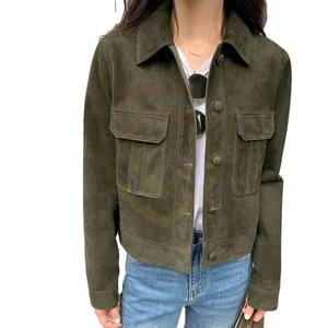 เสื้อแจ็คเก็ตหนังกลับสไตล์วินเทจสำหรับผู้หญิง คอลเลคชั่นต้นฤดูใบไม้ผลิ ปี 2026 - Product Image 5