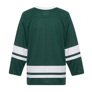 Camiseta de hockey sobre hielo verde oscuro del fabricante, uniforme deportivo profesional para hombre de tela de malla transpirable, número y nombre del equipo personalizados - Product Image 2