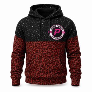 เสื้อฮู้ดดี้ผู้ชายลายเสือดาวสีแดง ลายดาวสีดำ พิมพ์ลายแบบ Sublimation เสื้อผ้าลำลองทรงปกติ ผู้ผลิตขายส่ง OEM - Product Image 6