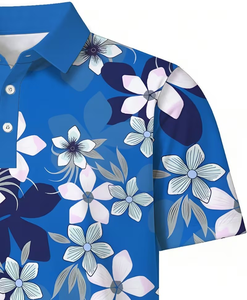 Men's Floral Print for Shirt Short Sleeve Casual Breathable 100% Cotton Knitted Regular Fit Digital Printed Design - Product Image 6