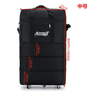 Expandable Travel Duffle Bag With <b>Wheels</b> Large Capacity Foldable Luggage Bag Multi Layer Rolling Travel <b>Suitcase</b> - Product Image 6