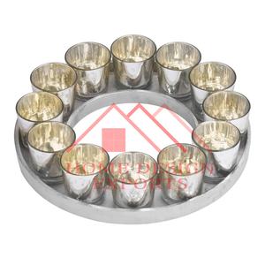 Decoración DE BODA Aluminio Niquelado Portavelas de luz de té Venta Best Seller T-Light Portavelas para centros de mesa - Product Image 1