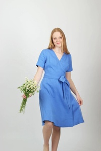 Nuevo Vestido Midi de Verano para Mujer, Estilo A-Line, Cuello en V, Manga Corta, de Algodón Ecológico, Ideal para Invitadas de Boda o Damas de Honor - Product Image 3