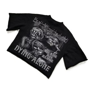 Camiseta Gótica Vintage para Hombre, Corte Regular, Algodón Grueso, Estilo Y2K, Sin Emociones, Streetwear, 300g, Secado Rápido, Transpirable - Product Image 2