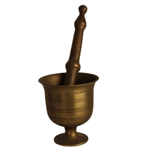 Custom made Gold Polished Mortar And Pestle Large Selling Mortar Pestle For Home Kitchen Made in India - Product Image 4