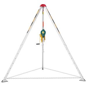 Kit di Sollevamento con Treppiede per Soccorso Pesante, Verricello da 2600 Libbre, Gambe Regolabili da 4,76 Piedi, Cavo da 98,5 Piedi, Protezione Anticaduta per Spazi Confinati - Product Image 1