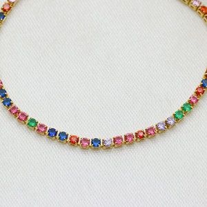 925 Sterling Silver Multicolor cz Prong set Fine <b>Bracelet</b> <b>Adjustable</b> <b>Gold</b> Plated Fine Jewelry For Women Gift Party Wholesale - Product Image 2