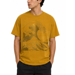 Camiseta con estampado reflectante esencial para el día a día, camiseta de algodón suave con cuello redondo para hombre, ropa informal de calle, ropa ligera de moda - Product Image 3