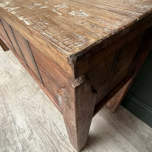 Reclaimed Teak Lift Top <b>Console</b> <b>Table</b> Rustic Solid Wood Entryway Storage Trunk Hallway <b>Sofa</b> Stand Farmhouse Living Room - Product Image 4