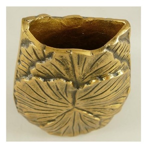 Aluminum Handmade Modern Gold Polish Flower <b>Vase</b> with Floral Design for Festive Occasion Tabletop Centerpiece <b>Decor</b> - Product Image 2