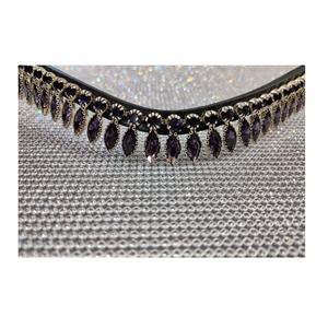 Rub International Designer Horse Brow Band Super Calidad Lavanda Negro Marrón Cristal Cuero Cómodo Ligero - Product Image 2
