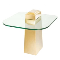 Table d'appoint moderne en acier inoxydable avec plateau en marbre, finition polie, couleur et logo personnalisables - Best-seller des meubles de salon
