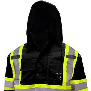 Custom Men's Hi-<b>Visibility</b> Workwear <b>Jacket</b> Windproof Waterproof Breathable CE Certified <b>Softshell</b> Fleece Lining Needle Detection - Product Image 6
