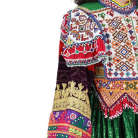 Robe traditionnelle afghane Kuchi en mousseline de soie, longue, faite à la main, respirante, vintage, ethnique, broderie tribale, patchwork, ourlet évasé