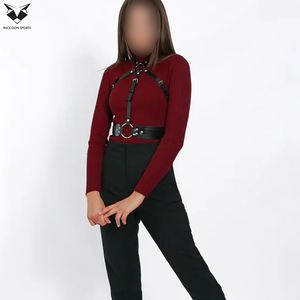 Cinturón de Piel Auténtica Hecho a Mano, Ajustable, Estilo Gótico Punk, con Anillas en O y Hebillas Metálicas - Product Image 2