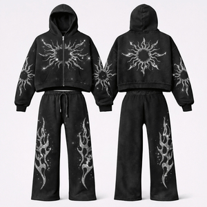 trending Oversized Custom <b>Screen</b> Printing Trending Tracksuit Premium Printing Casual Street Style Tracksuit For Men - Product Image 3