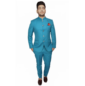 Último Modelo de Traje de Negocios para Hombre, Cuello Mao, Cierre de Cremallera, Rayas, Personalizado, Casual, Transpirable, Talla Grande, Pantalón Elegante - Product Image 1