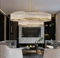 MEEROSEE lumière luxe moderne rond lustre en cristal rond pendentif lumière gradateur décoratif intérieur hôtel MD98039