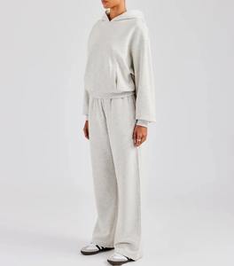 Conjunto Deportivo de 2 Piezas para Mujer, Sudadera Corta con Capucha, Estilo Informal, para Invierno, Gimnasio, Fitness, Entrenamiento - Product Image 3