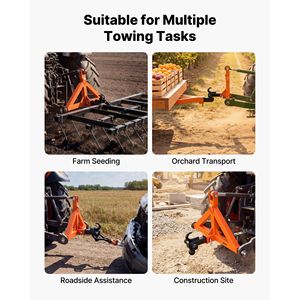Adaptador de enganche rápido de 3 puntos para remolque con receptor de 2 pulgadas y 3 bolas de remolque para tractor - Product Image 6