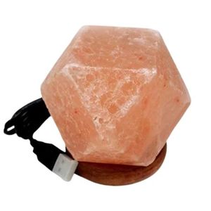 Lámpara USB de Sal Rosa del Himalaya Premium, Decoración Hecha a Mano para el Hogar y la Oficina, Feng Shui - Product Image 1